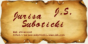 Juriša Subotički vizit kartica